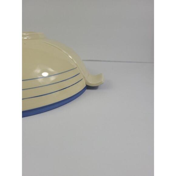 Myott Son & Co England Vegetable Serving Dish VTG 10" Blue Flower Stripes Rare - Picture 6 of 10